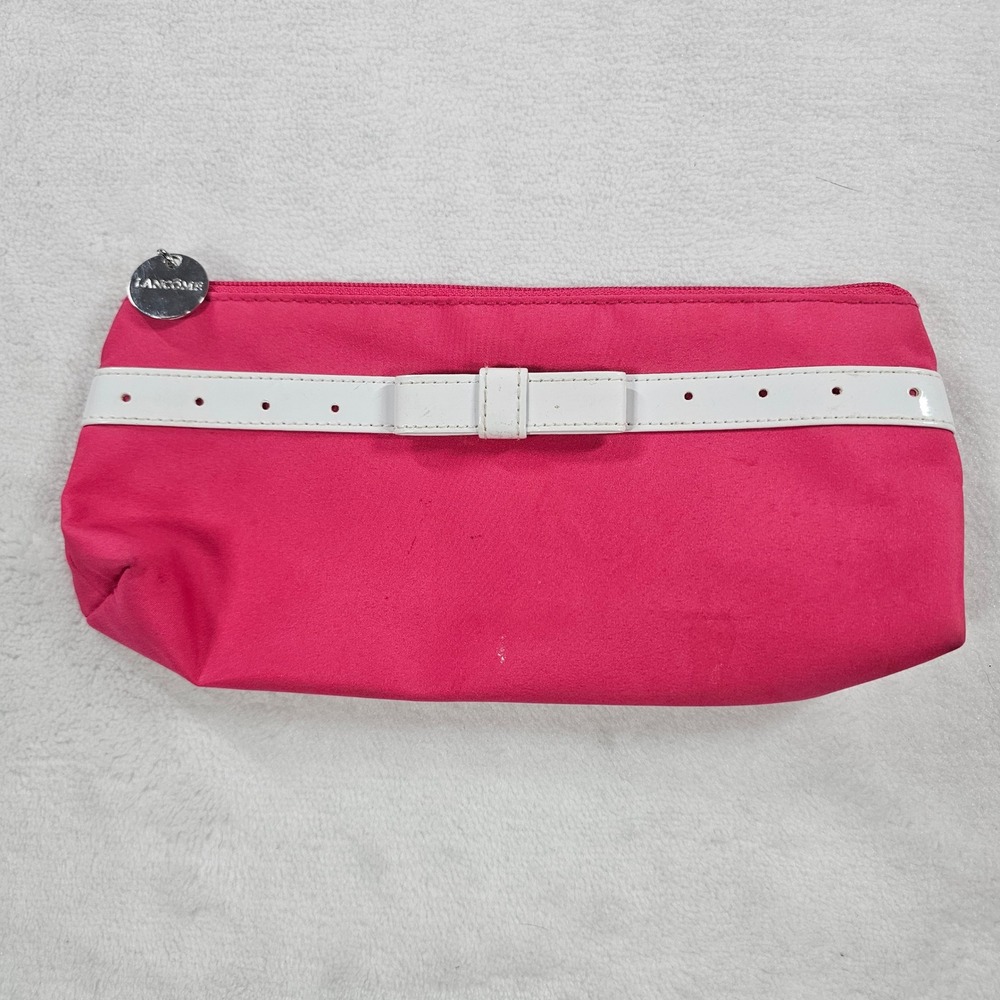 Lancome Makeup Bag Women Small Pink Good Bow Belt Cosmetic Pouch